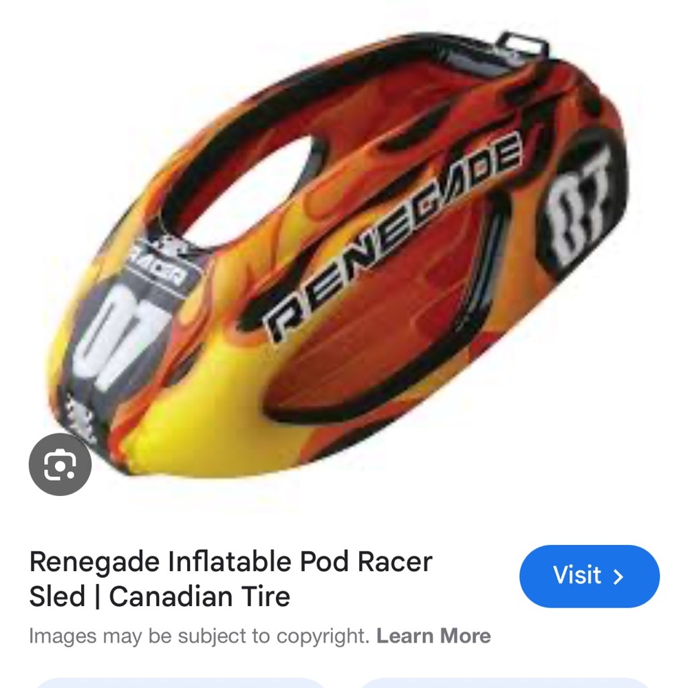 Never used Renegade Inflatable Pod Racer Sled - Red and Yellow
